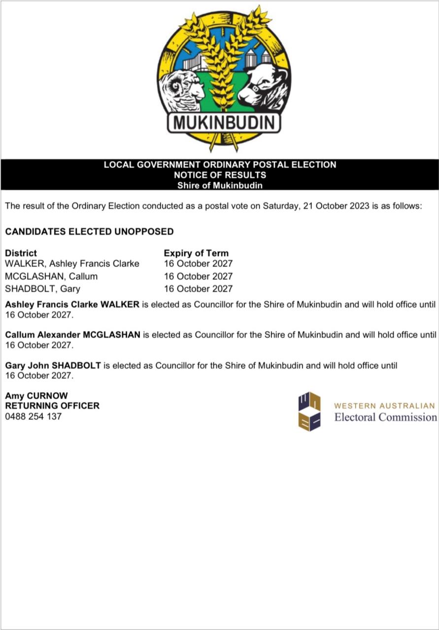 Notice of Results