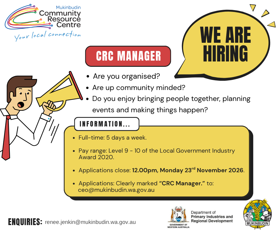 Community Resource Centre Manager Employment Poster