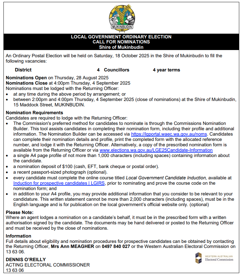 Local Government Ordinary Election - Call for Nominations